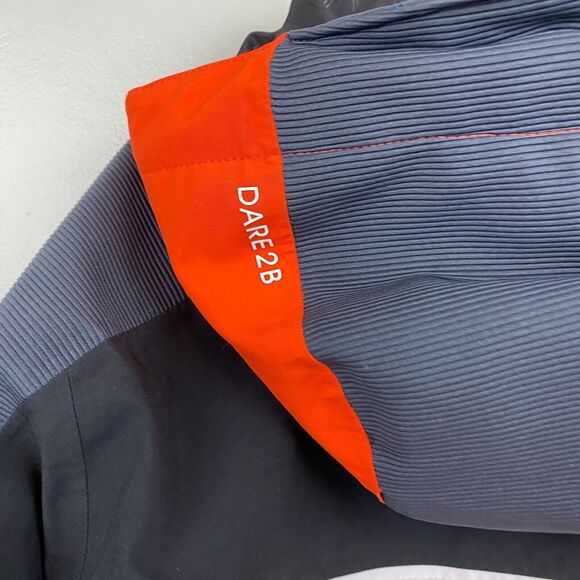 Dare2B ski jacket men's m orange long sleeve‎ detachable hood STAINED - Picture 7 of 10